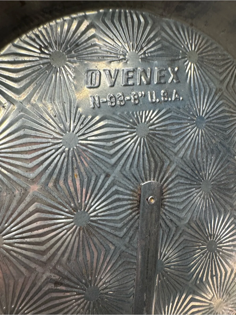 Vintage Ovenex Pie Plate Starburst Pattern